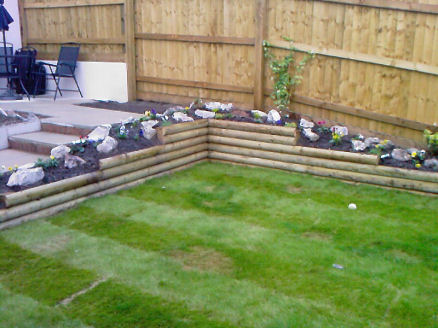 wooden retaining wall